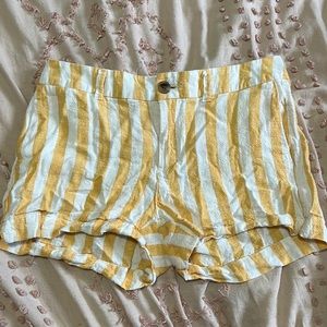 yellow and white striped old navy shorts!